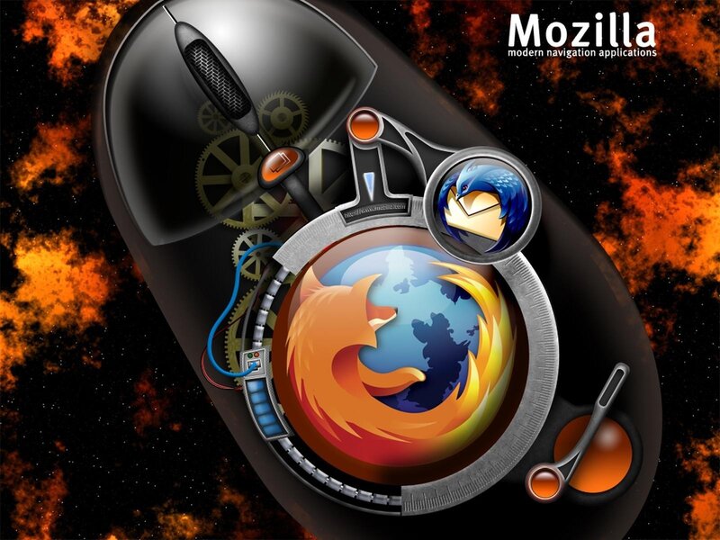 Computer Mouse with Firefox Logo