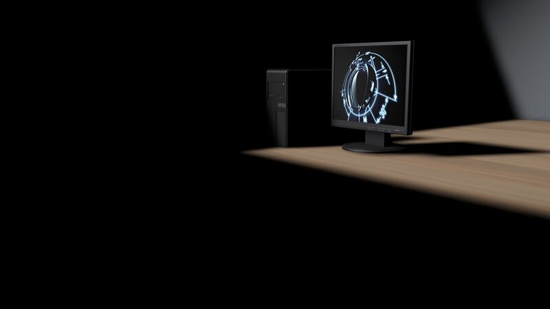 Computer on a desk