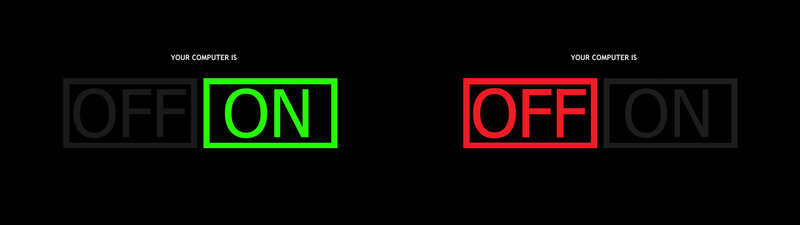 Computer on/off status display