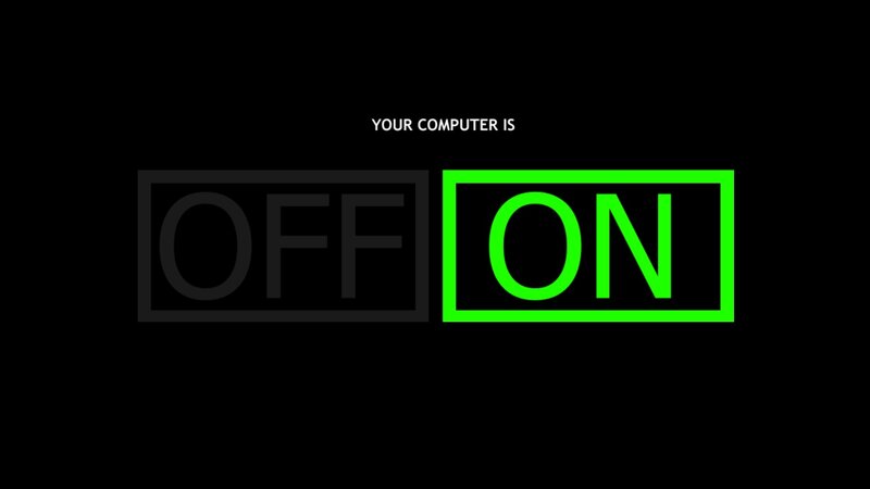 computer on status
