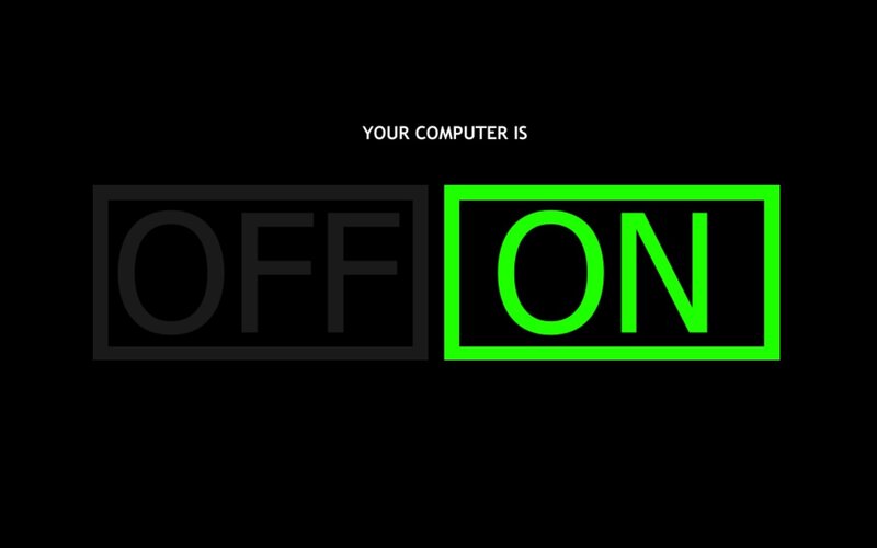 computer on status