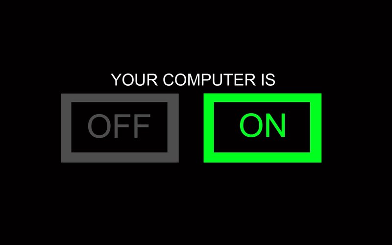 Computer Power Status — Black