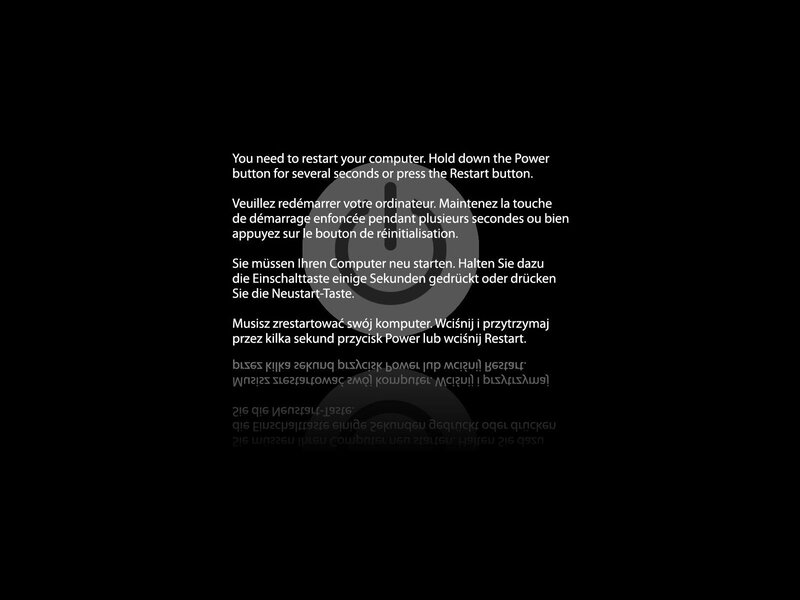 Computer restart error screen