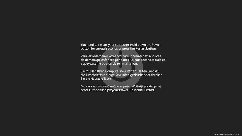 Computer Restart Screen — Black