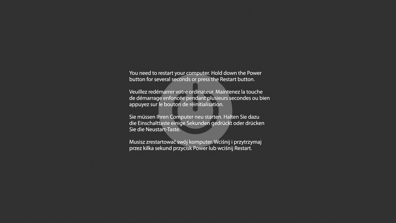 Computer Restart Screen — Gray