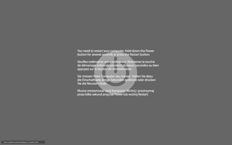 Computer restart screen