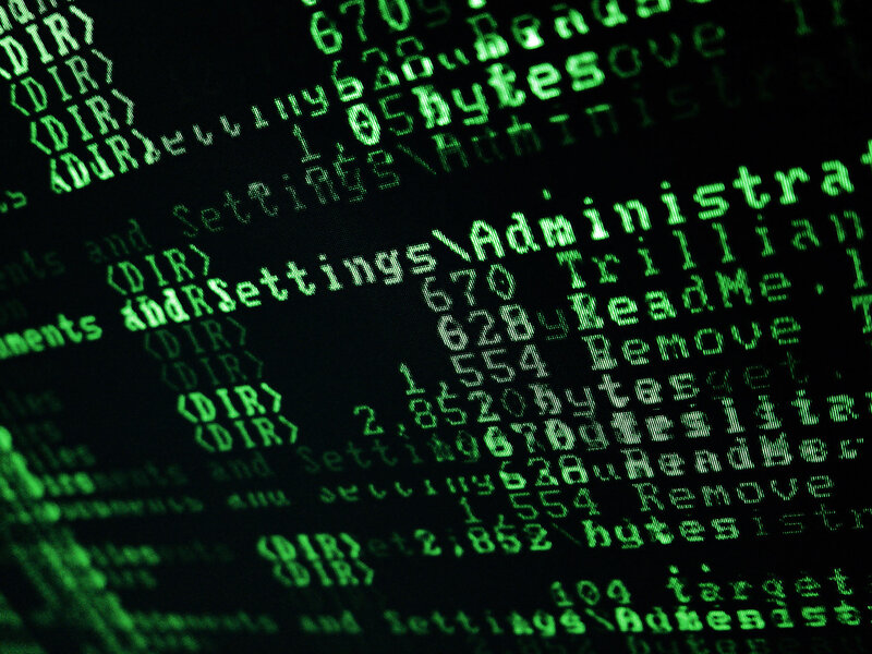 Computer Screen with Code — Green, Technical