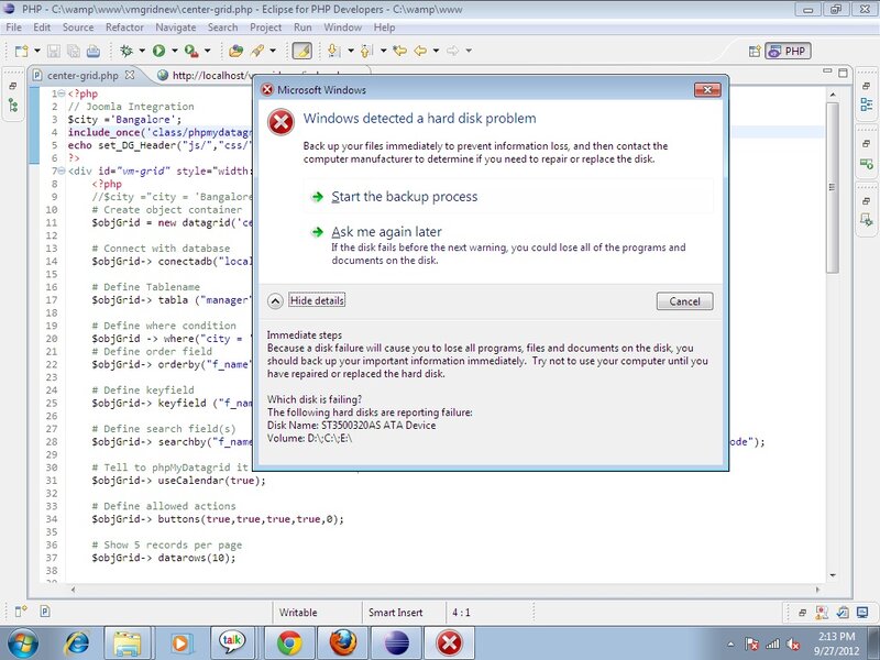Computer Screen with Error