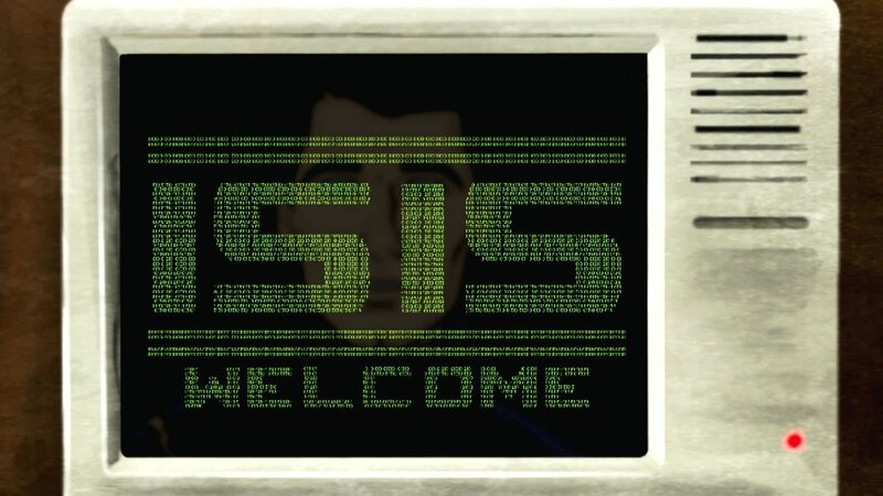 computer screen with green code