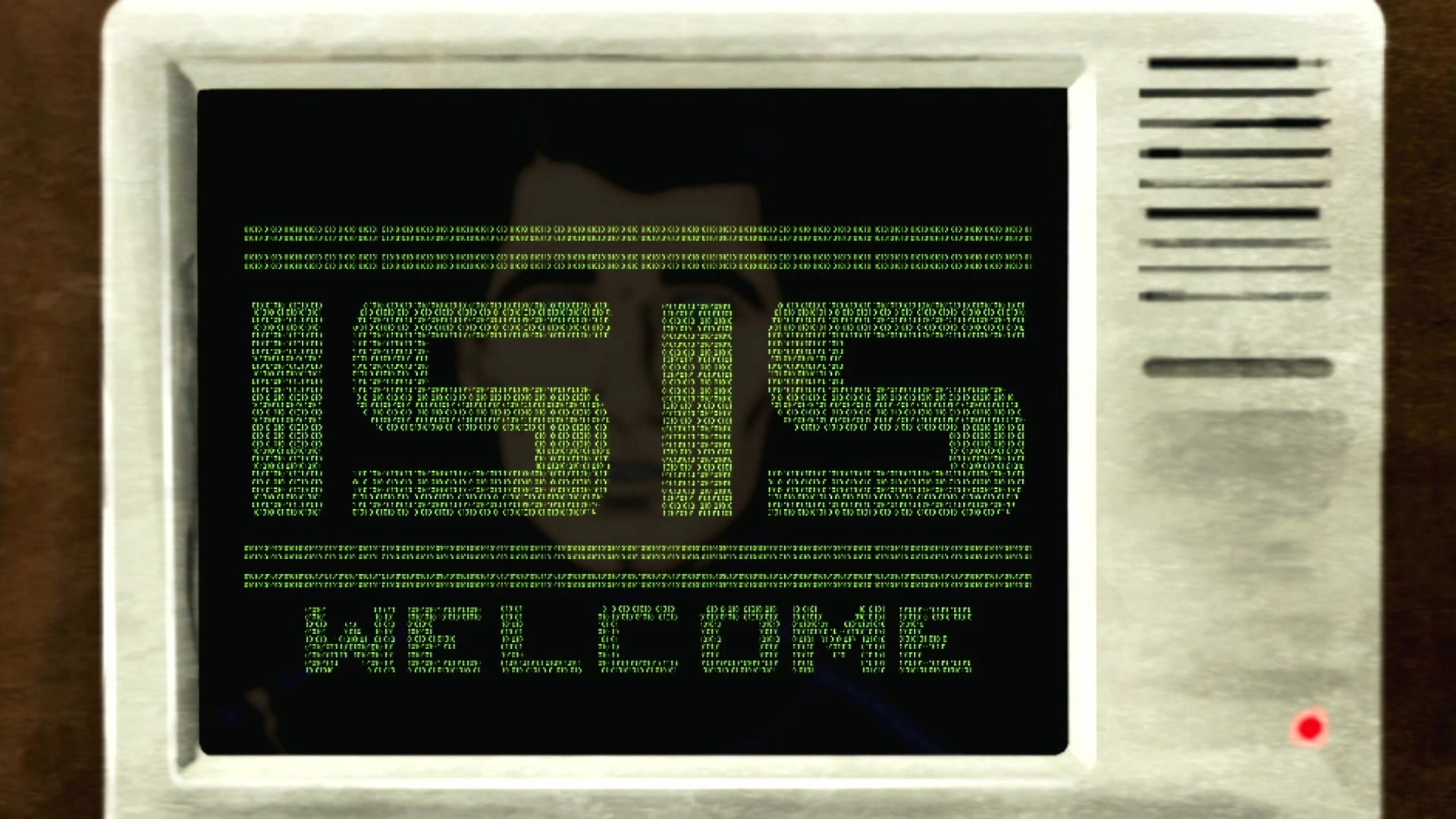 computer screen with green code
