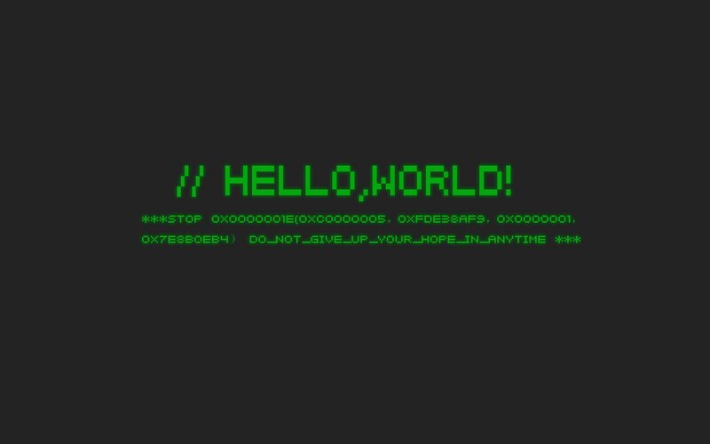 Computer Screen with Text — Black