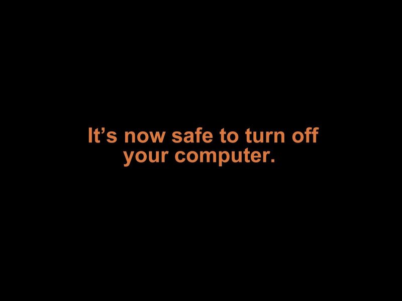 Computer Shutdown Message — Black, Neutral