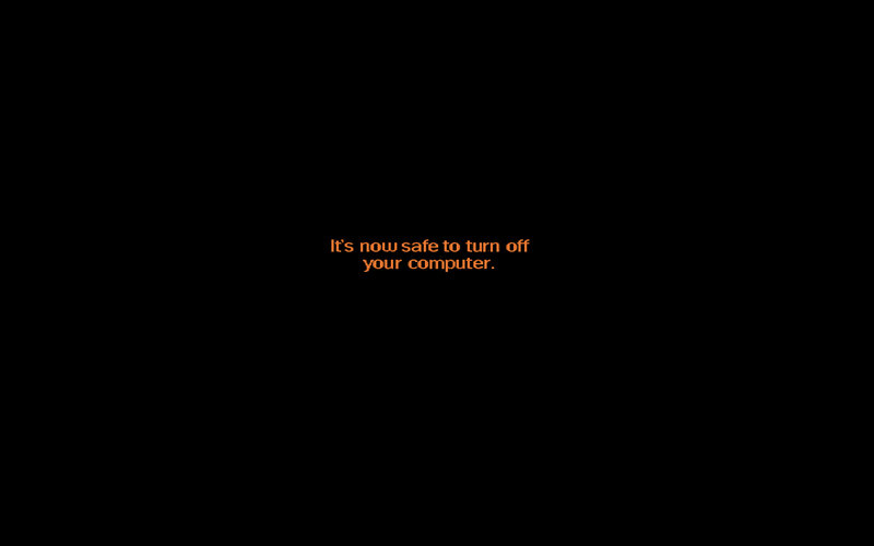 Computer Shutdown Screen — Black, Neutral