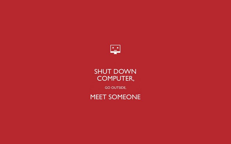 Computer Shutdown Screen — Red