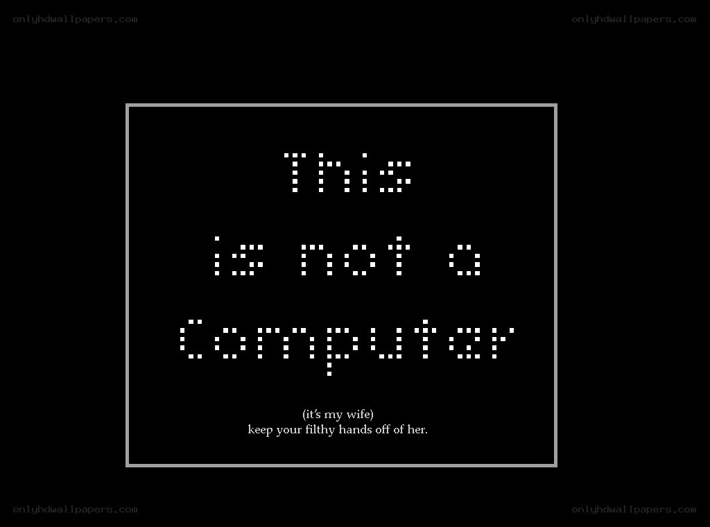 Computer sign with warning