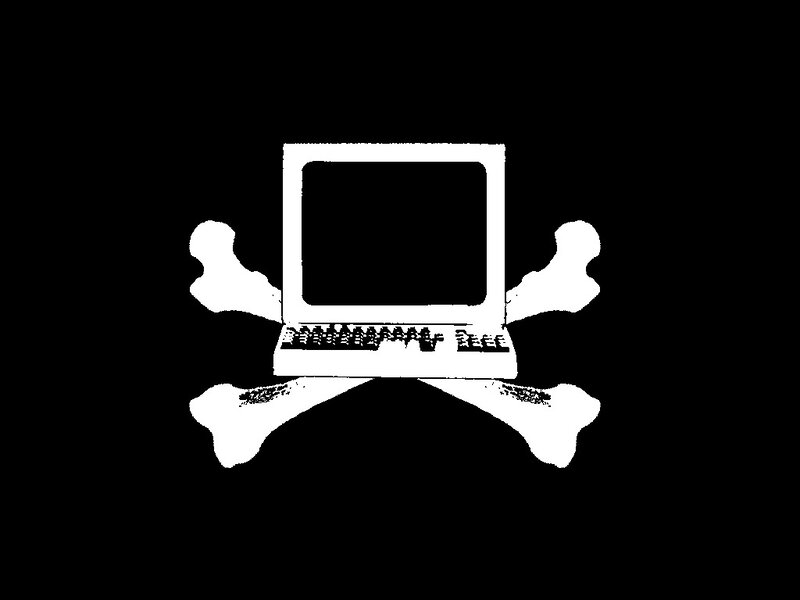 computer skull and crossbones