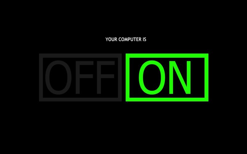 Computer Status Display — Black, Neutral, Minimalist, Text, Box