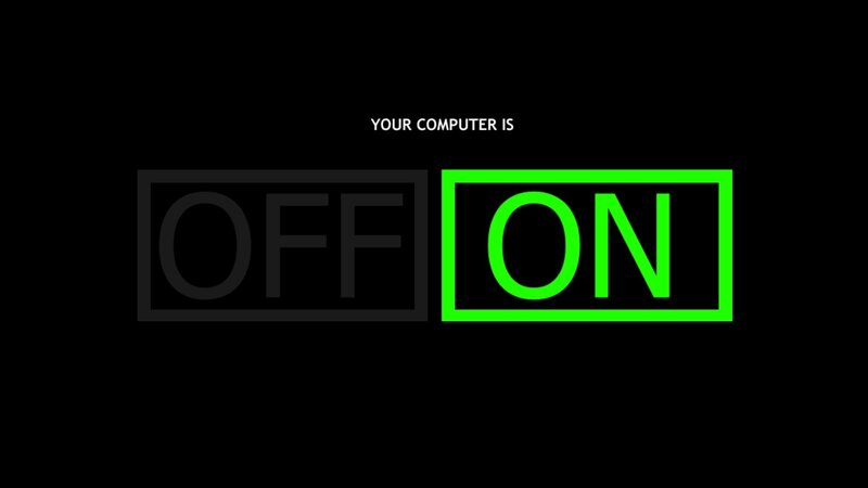 Computer Status Display — Black, Neutral, Minimalist, Text