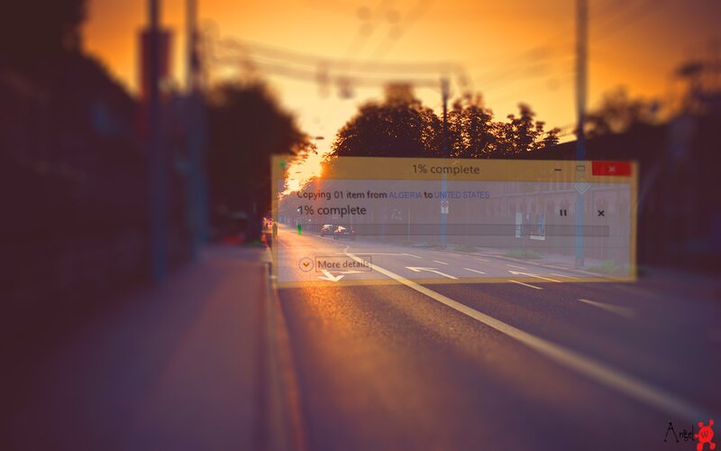 Computer Window on Street — Orange