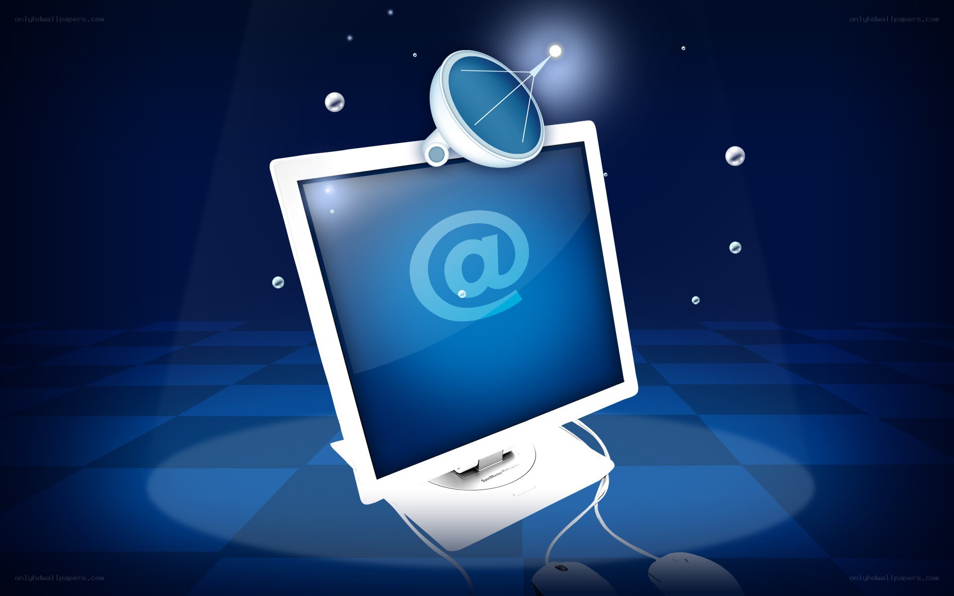 Computer with email symbol