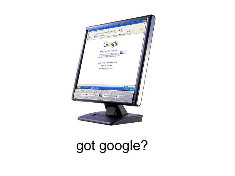 computer with google homepage