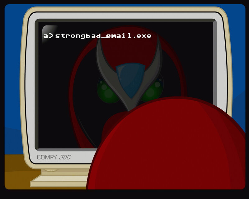 computer with strongbad email