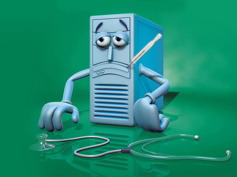 Computer with Thermometer