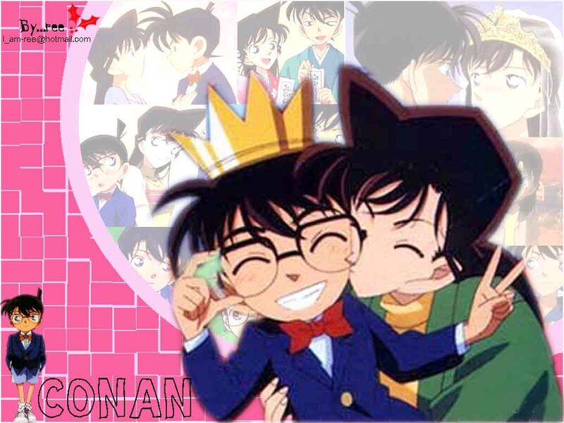 Conan and Ran Hugging