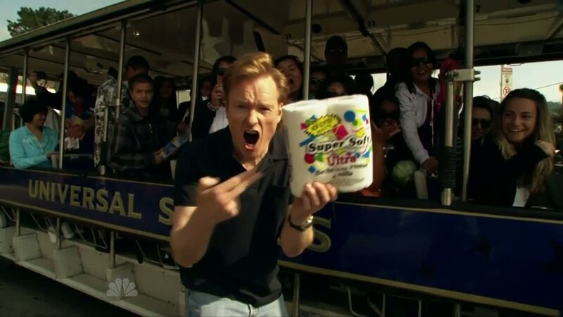 Conan on a tour bus