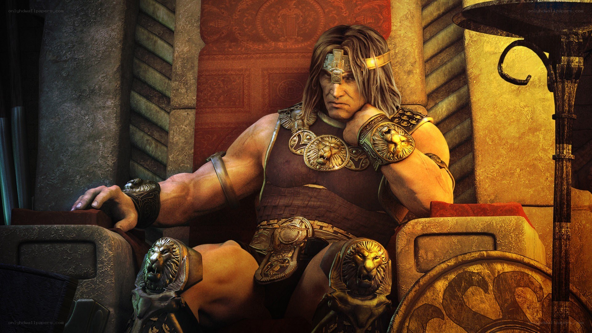 Conan the Barbarian on throne