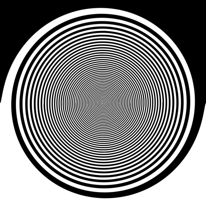 Concentric black and white circles