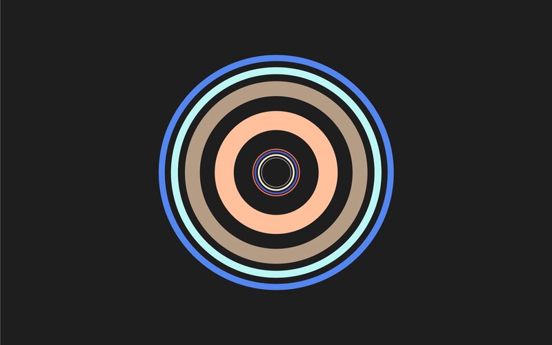 Concentric Circles — Black, Calm