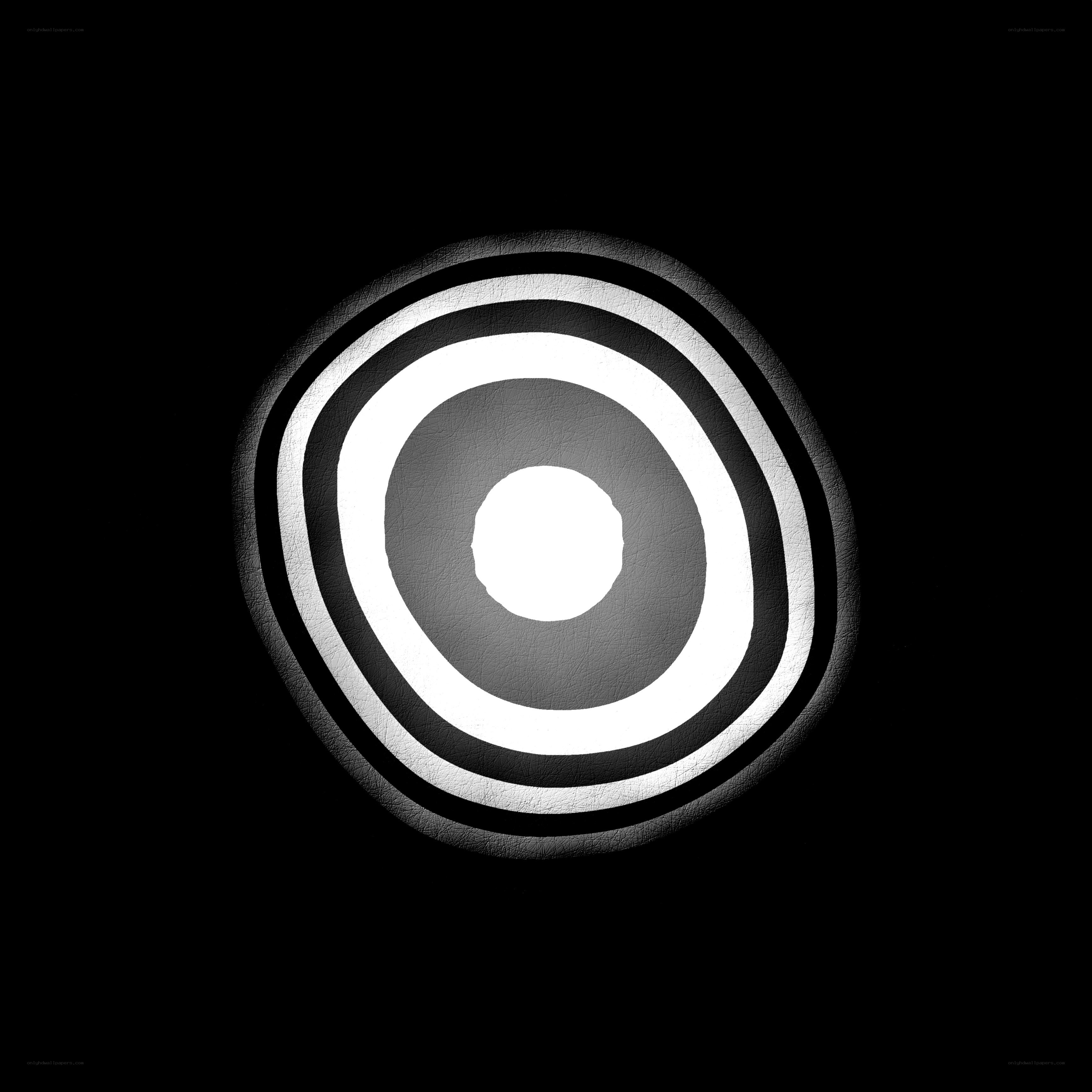 concentric circles on black