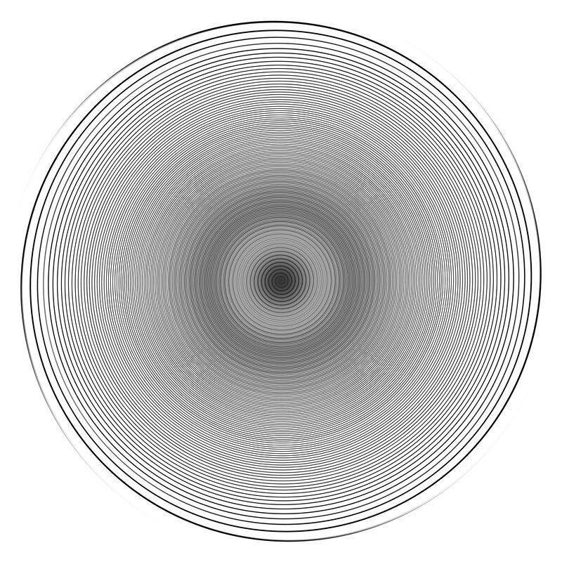 Concentric Circles Pattern — Black, Calm