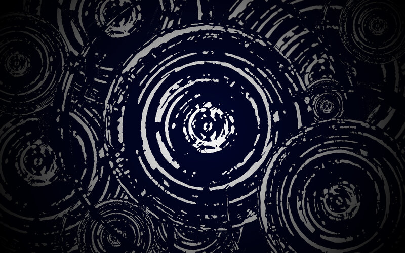 Concentric Circles Pattern — Black, Dark