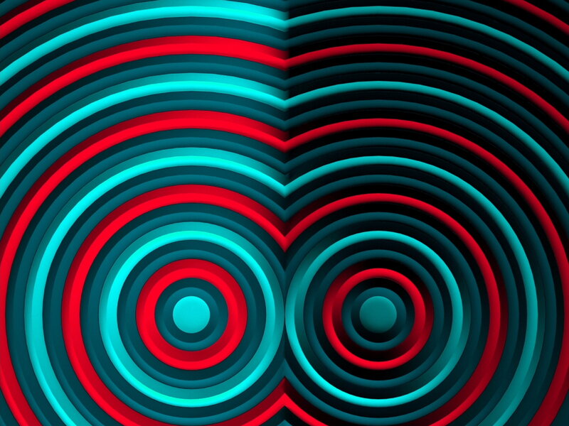 Concentric Circles Pattern — Red