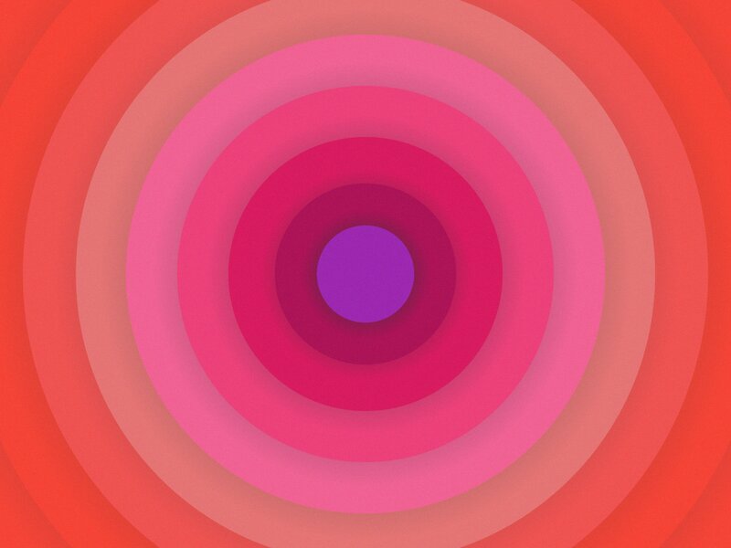 Concentric Circles — Red, Calm, Abstract