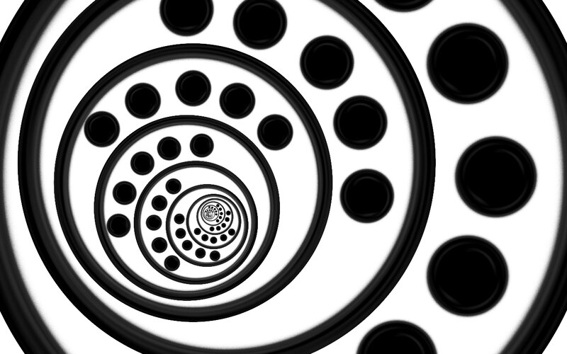 concentric circles with dots