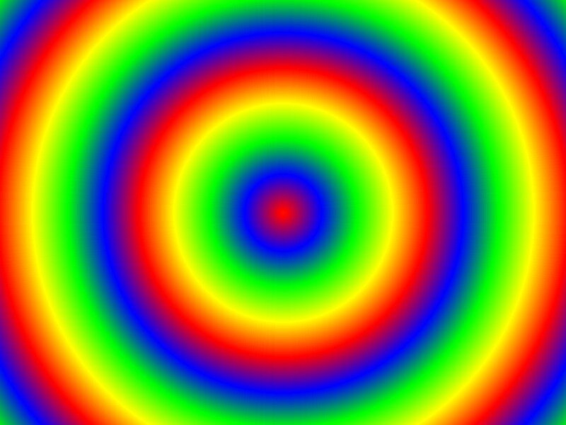 Concentric Color Rings — Red, Vibrant