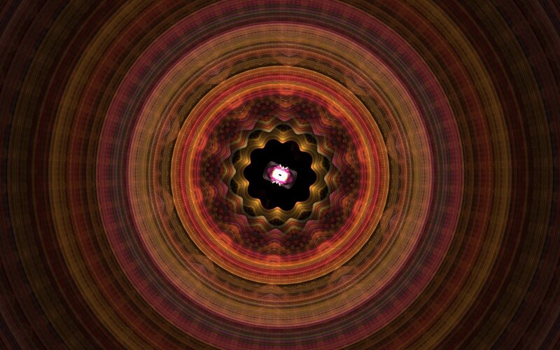 Concentric Fractal Pattern — Red