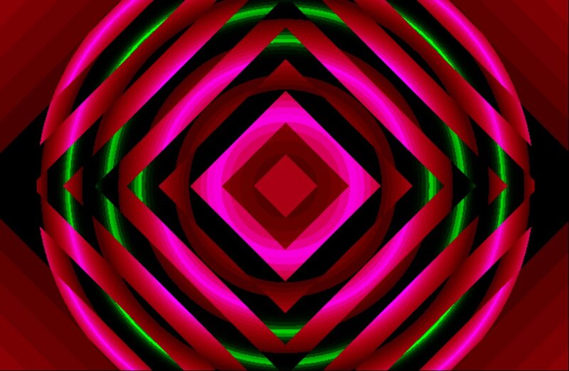 Concentric Geometric Pattern — Red