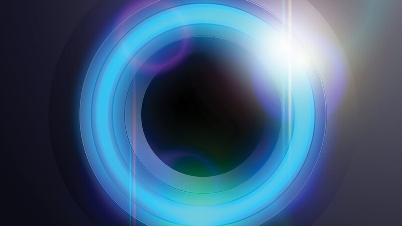 Concentric Glowing Rings — Blue, Dramatic