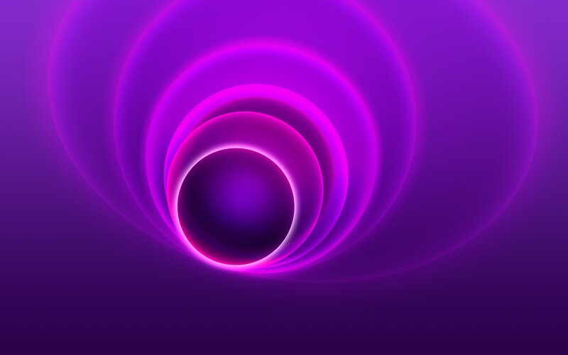 Concentric Glowing Rings — Purple, Hypnotic