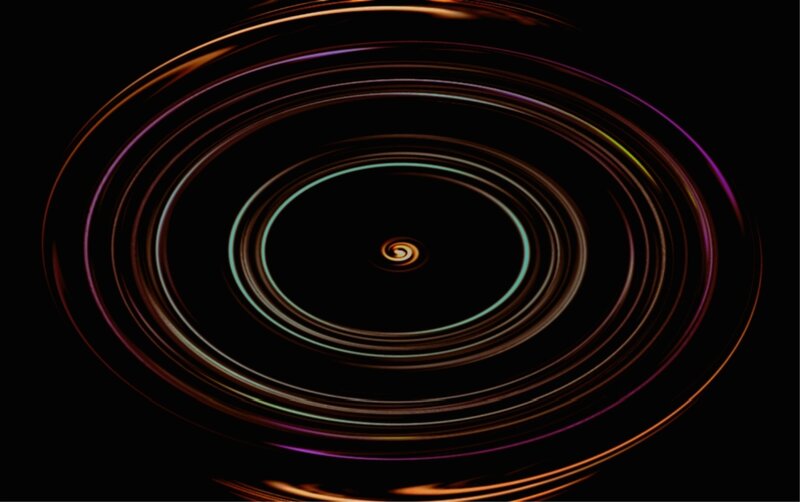 Concentric Light Rings — Black