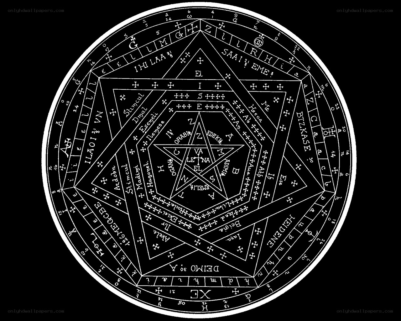 Concentric magical sigil diagram