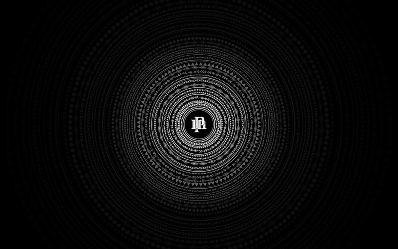 concentric pattern with logo
