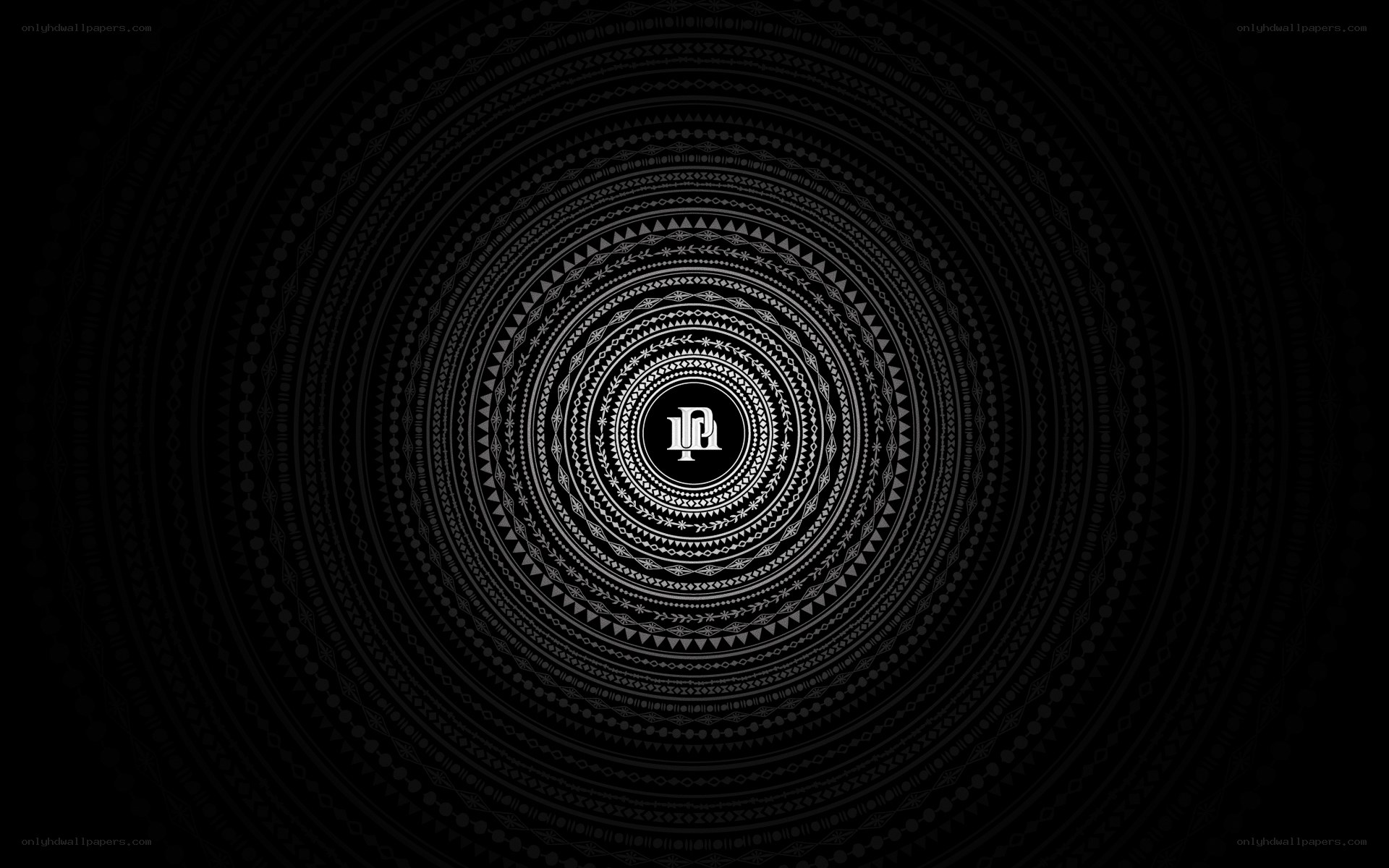 concentric pattern with logo