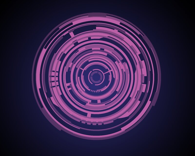 Concentric Purple Rings — Technological