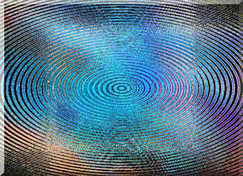 Concentric Rings Pattern — Blue