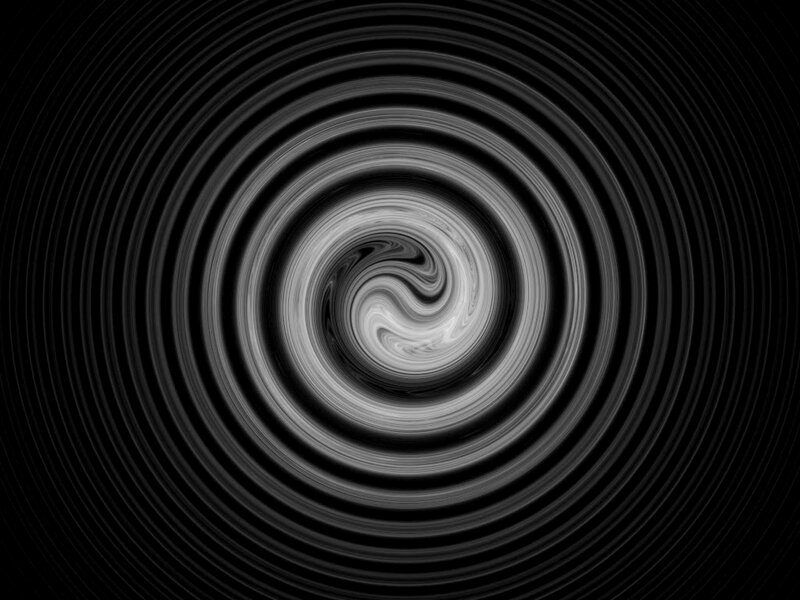 Concentric Spiral Pattern — Black, Calm